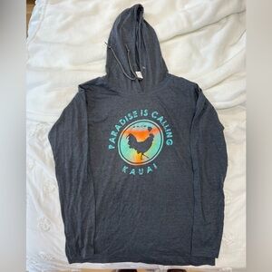 NWT Kauai long sleeve hooded rooster shirt
